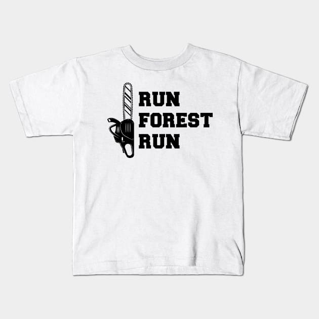 Lumberjack - Run Forest Run Kids T-Shirt by KC Happy Shop